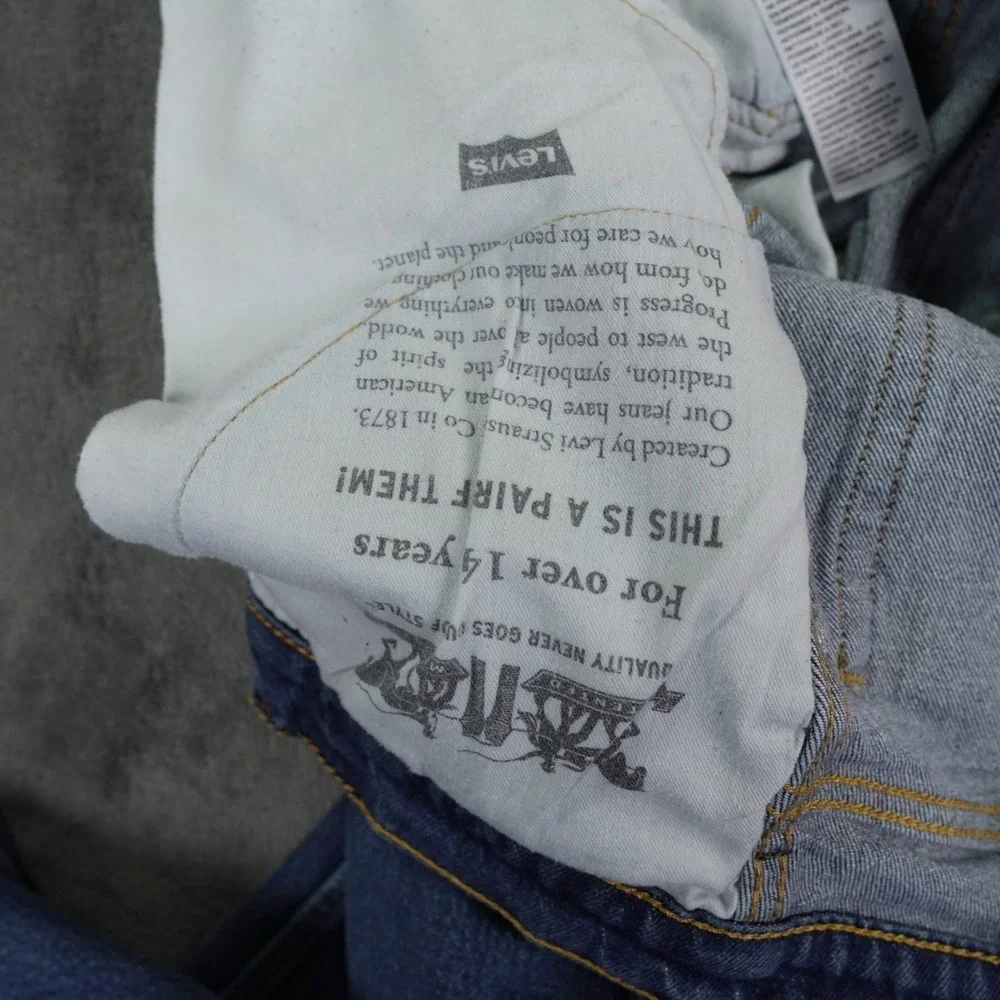 Levis Western‎ Fit Jeans Mens Size 34x32 Straight Bootcut Fit Blue Biker Strong